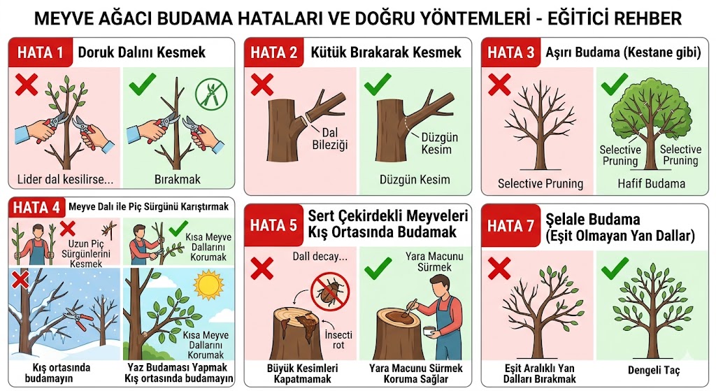 Meyve Ağaçlarında Budama Hataları: Veriminizi Yarılayaan 7 Büyük Yanlış